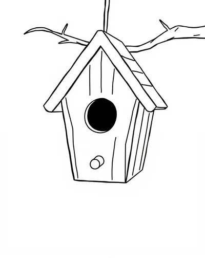 Birdhouse Coloring Sheet