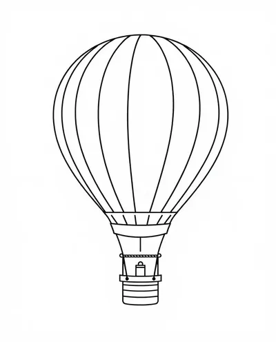 Classic Hot Air Balloon Coloring Sheet