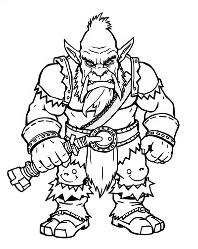 Orc Warrior Coloring Sheet