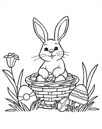 Sweet Easter Bunny in Basket